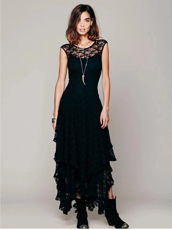 Unique Vintage Dresses & Skirts - Stevie Witch Dress NIB in Black XXL